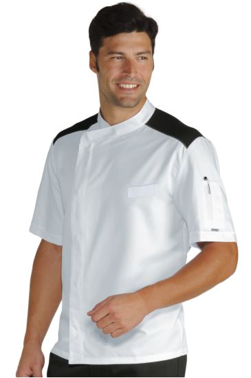 Malaga chef jacket - Isacco White+black