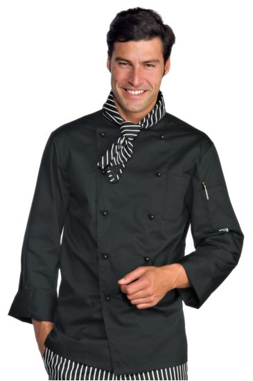 Giacca Cuoco Classica Bottoni Antipanico - Isacco Nero