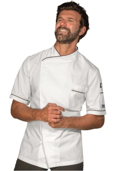 Giacca cuoco Dubai White+black Isacco