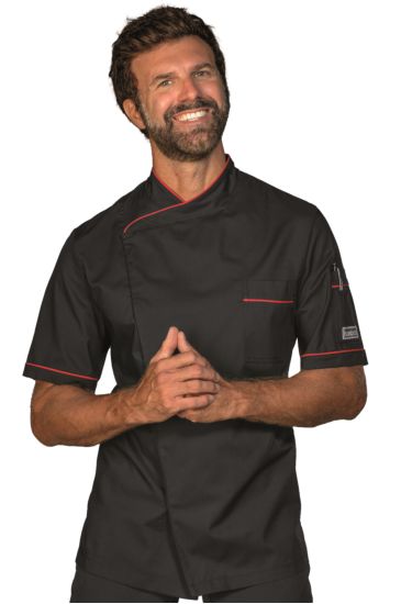 Giacca cuoco Dubai - Isacco Nero+rosso