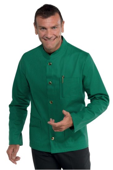 Long sleeves Korean shirt - Isacco Green Blue Striped