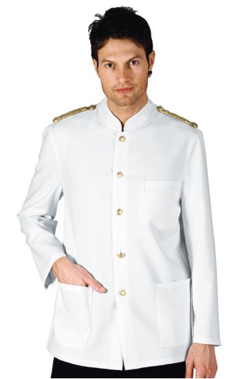 Korean shirt with braiding - Isacco White