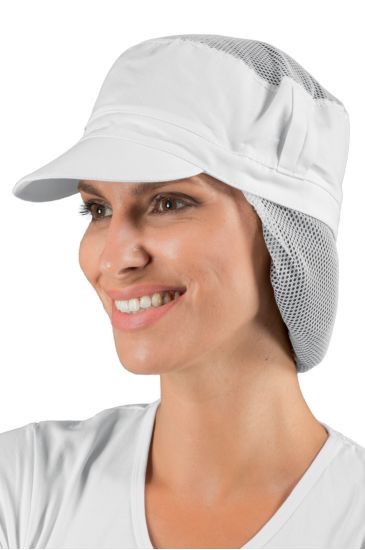 Cappello Charly con rete per capelli- Isacco Bianco