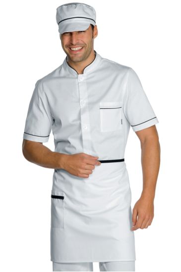 Waist apron cm 70x46 with pocket - Isacco White+black