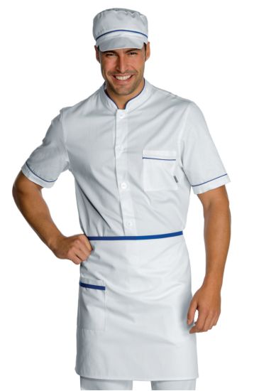Grembiule Vita cm 70x46 con Tasca - Isacco Bianco+blu Cina