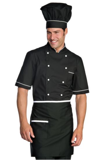 Waist apron cm 70x46 with pocket - Isacco Black+white