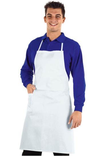 Breast apron cm 70x90 with breast pocket - Isacco Bianco