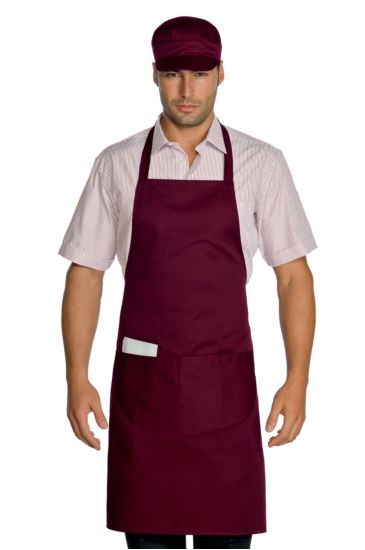 Breast apron cm 70x90 with round pocket - Isacco Bordeaux