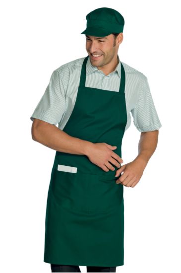 Grembiule Pettorina cm 70x90 con tasca arrotondata - Isacco Dark Green Isacco