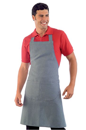 Breast apron cm 70x90 with round pocket - Isacco Houndstooth