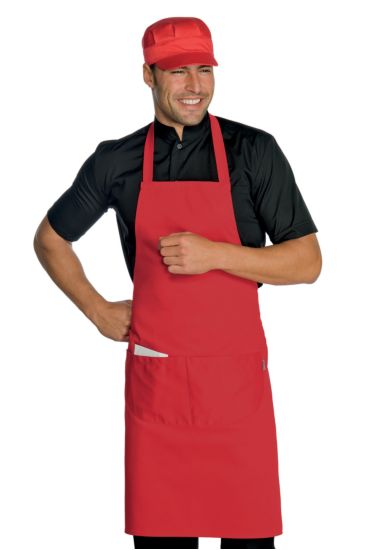 Breast apron cm 70x90 with round pocket - Isacco Red