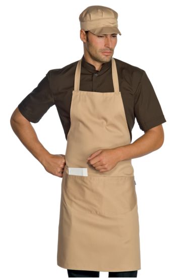 Breast apron cm 70x90 with round pocket - Isacco Biscuit Colour