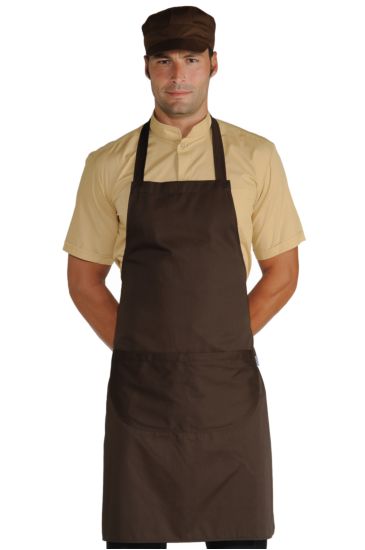 Breast apron cm 70x90 with round pocket - Isacco Brown