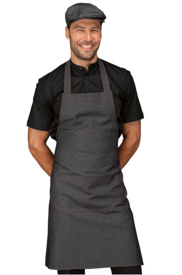 Breast apron cm 70x90 with round pocket - Isacco Black Jeans