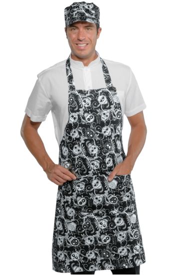 Breast apron cm 70x90 with round pocket - Isacco Skull 12