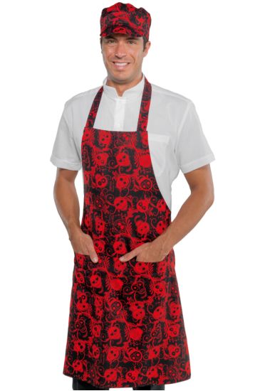 Breast apron cm 70x90 with round pocket - Isacco Skull 07