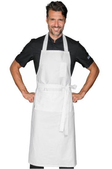 Extra large Bombay Bib Apron cm 100x105 - Isacco Bianco