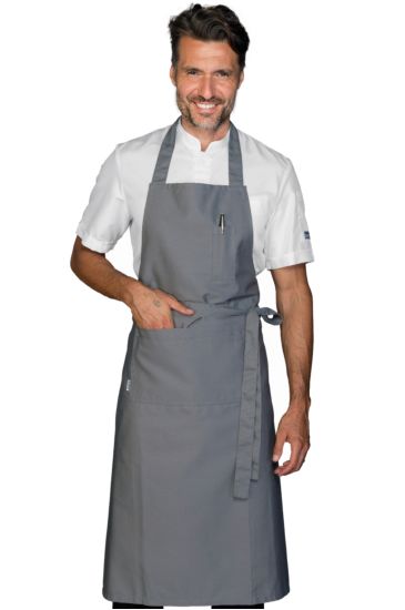 Extra large Bombay Bib Apron cm 100x105 - Isacco Grey