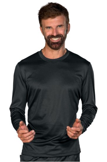 UNISEX LONG-SLEEVED STAIN-RESISTANT TECHNICAL JERSEY BLACK Black Isacco