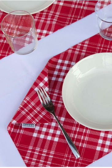 Runner Elegance larghezza max 61 cm lunghezza max 145 cm Colore Nero+rosso Isacco