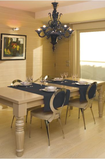 Elegance fabric table runner Anthracite Isacco