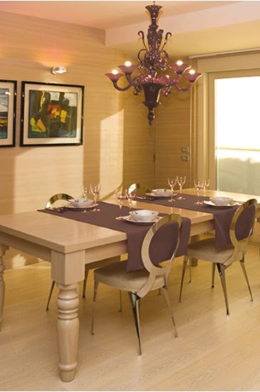 Elegance fabric table runner Brown Isacco