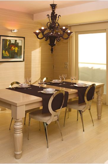 Elegance fabric table runner Dark Brown Isacco