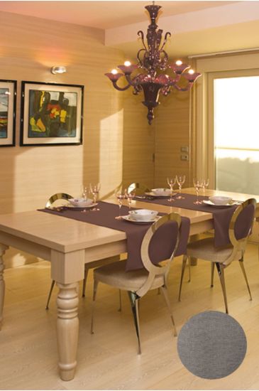 Elegance fabric table runner Smoke Isacco