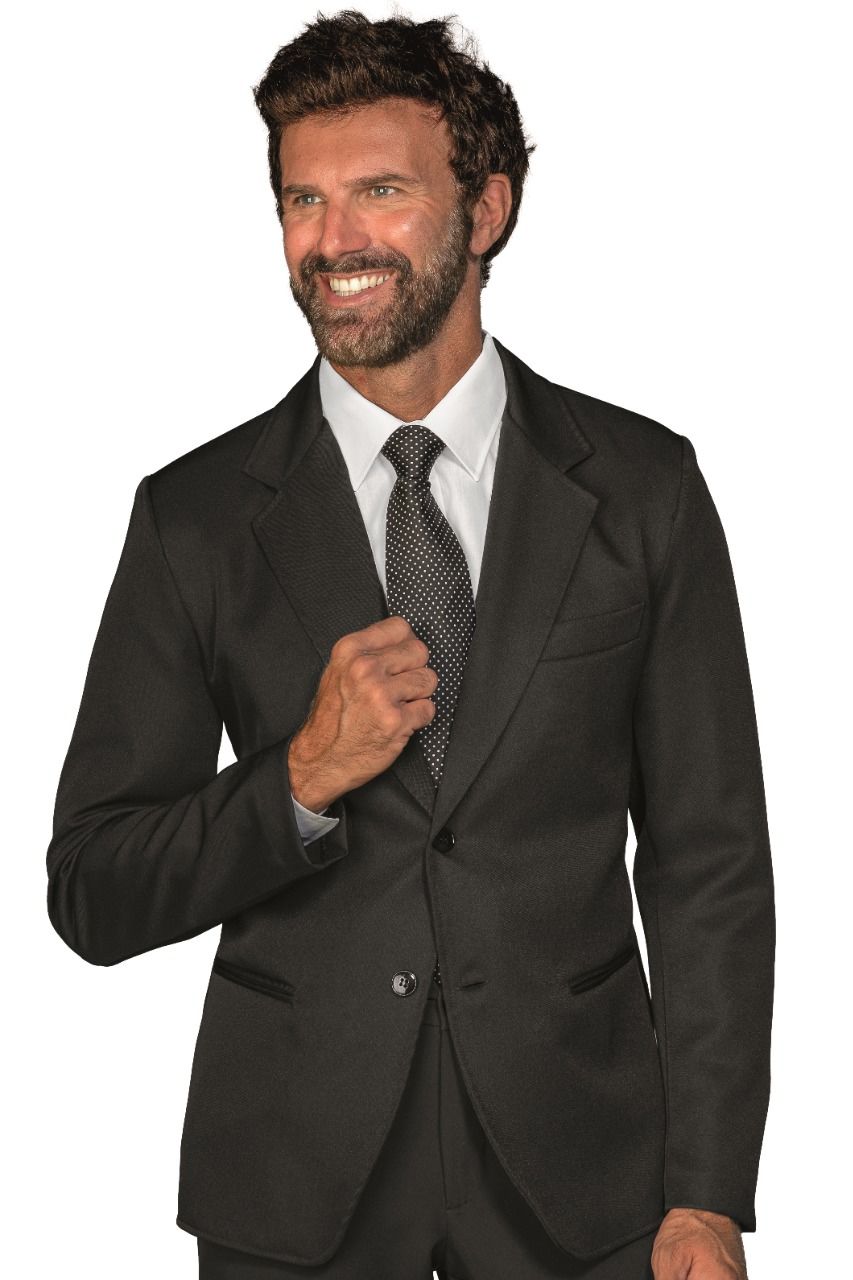 Giacca uomo bottoni Isacco Nero 100% Poliestere