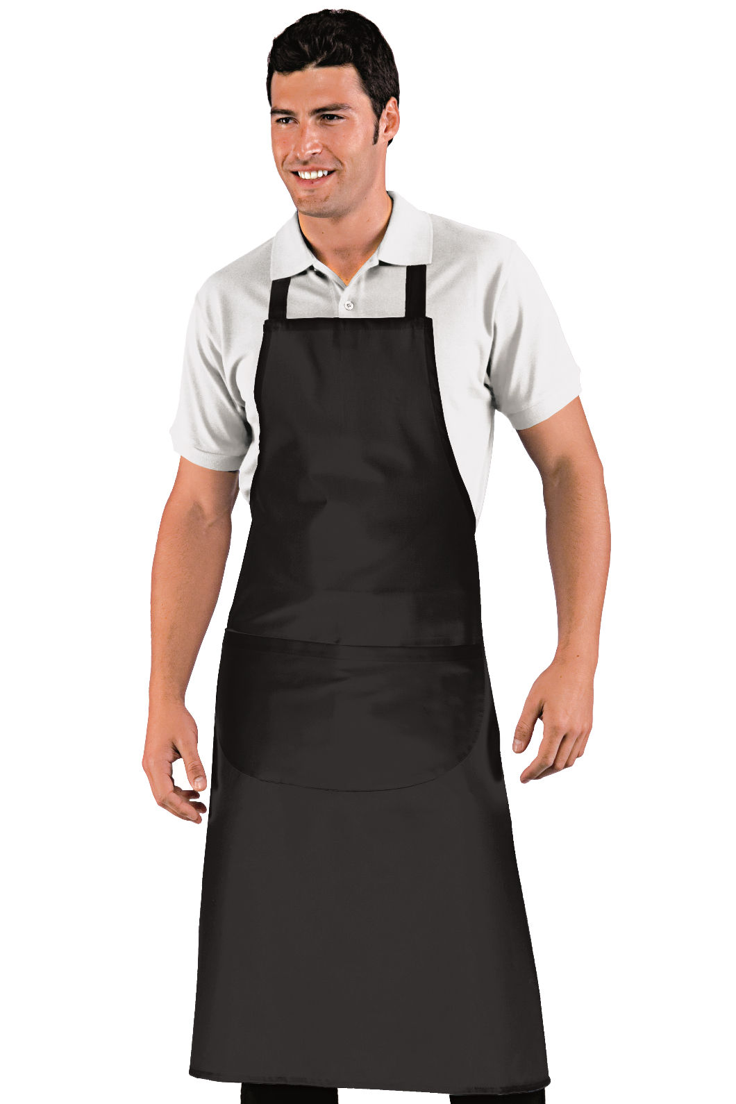 Grembiule Big Pettorina cm 96x105 Isacco Nero 65% Poliestere